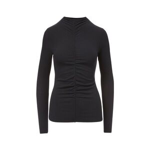 $198 New VERONICA BEARD Theresa Knit Ruched Turtleneck Top Sz XS Black